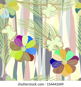 Abstract flower seamless pattern background