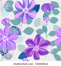 Abstract flower seamless pattern background