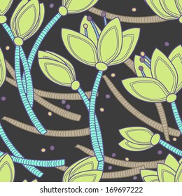 Abstract flower seamless pattern background