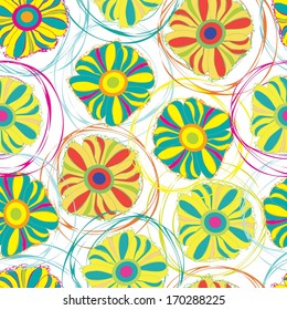 Abstract flower seamless pattern background