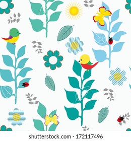 Abstract flower seamless pattern background