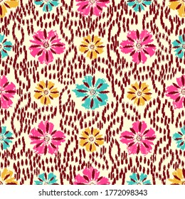 Abstract flower seamless pattern background
