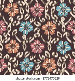 Abstract flower seamless pattern background
