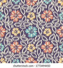 Abstract flower seamless pattern background
