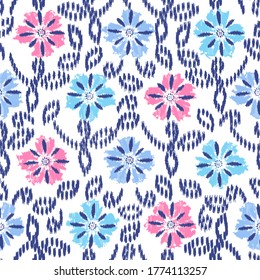 Abstract flower seamless pattern background
