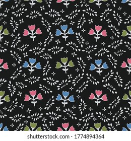 Abstract flower seamless pattern background
