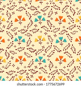 Abstract flower seamless pattern background
