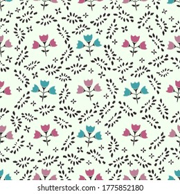 Abstract flower seamless pattern background
