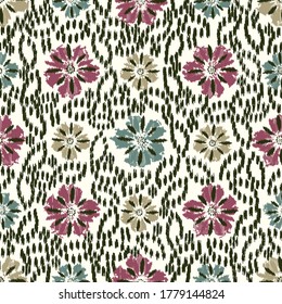 Abstract flower seamless pattern background
