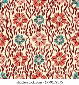 Abstract flower seamless pattern background
