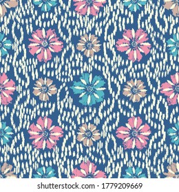 Abstract flower seamless pattern background
