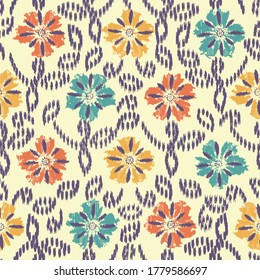 Abstract flower seamless pattern background
