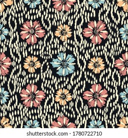 Abstract flower seamless pattern background
