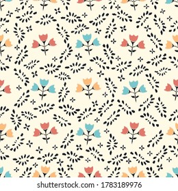 Abstract flower seamless pattern background
