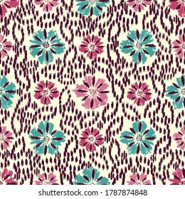 Abstract flower seamless pattern background
