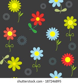 Abstract flower seamless pattern background