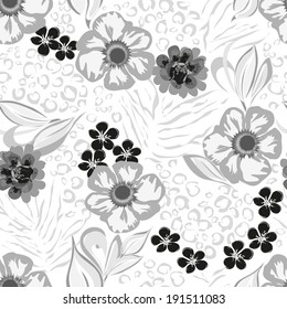 Abstract flower seamless pattern background