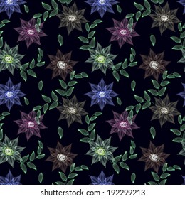 Abstract flower seamless pattern background