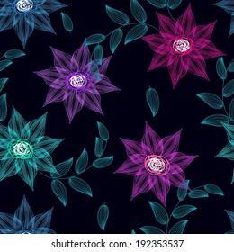 Abstract flower seamless pattern background