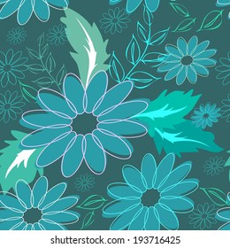 Abstract flower seamless pattern background