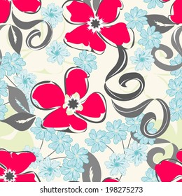 Abstract flower seamless pattern background