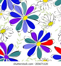 Abstract flower seamless pattern background