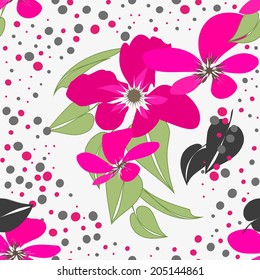 Abstract flower seamless pattern background