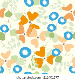 Abstract flower seamless pattern background