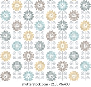 Abstract flower seamless pattern background. Spring colorful flower embroidery motif.