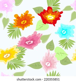 Abstract flower seamless pattern background