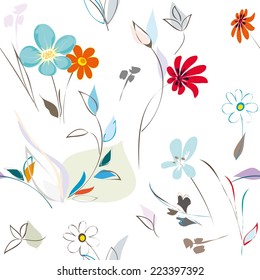 Abstract flower seamless pattern background