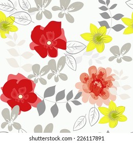 Abstract flower seamless pattern background