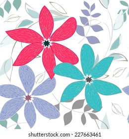 Abstract flower seamless pattern background