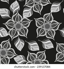 Abstract flower seamless pattern background