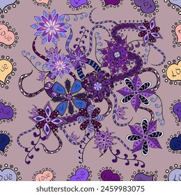 Abstract flower seamless pattern background. vector pattern. vector illustration on pleasant colors. Cute Floral pattern in the small flower.