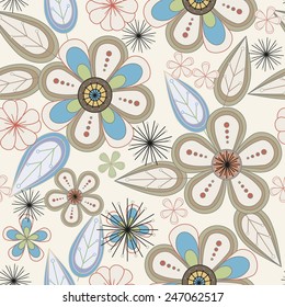 Abstract flower seamless pattern background