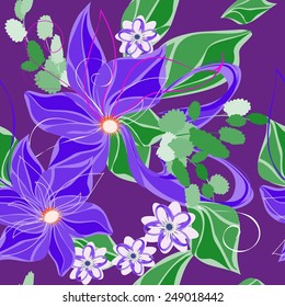 Abstract flower seamless pattern background