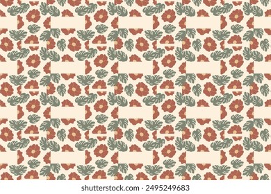 Abstract flower seamless pattern background. Floral seamless pattern background