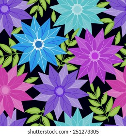 Abstract flower seamless pattern background