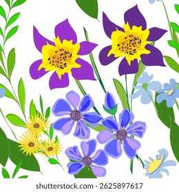 Abstract flower seamless pattern background