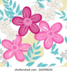 Abstract flower seamless pattern background
