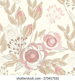 Abstract flower seamless pattern background