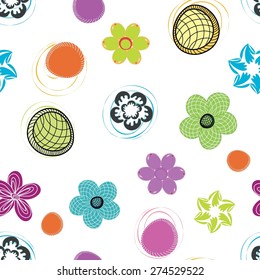 Abstract flower seamless pattern background