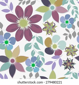 Abstract flower seamless pattern background