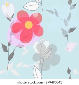 Abstract flower seamless pattern background