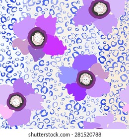 Abstract flower seamless pattern background
