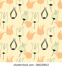 Abstract flower seamless pattern background