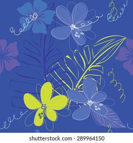 Abstract flower seamless pattern background