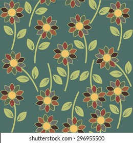 Abstract flower seamless pattern background