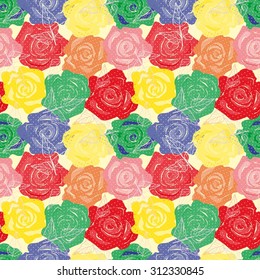 Abstract flower seamless pattern background